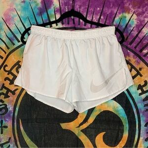 Nike Athletic Dri-Fit Shorts with Lining and Drawstring Waist Size M Light Blue